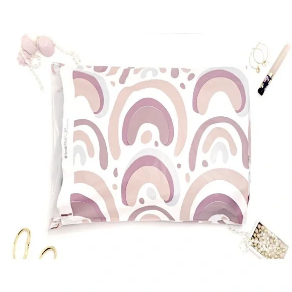 Boho Rainbow 🌈 Gusseted Poly Mailers 14.5x19x4 Pack of 10 Expandable Bottom - Picture 3 of 4